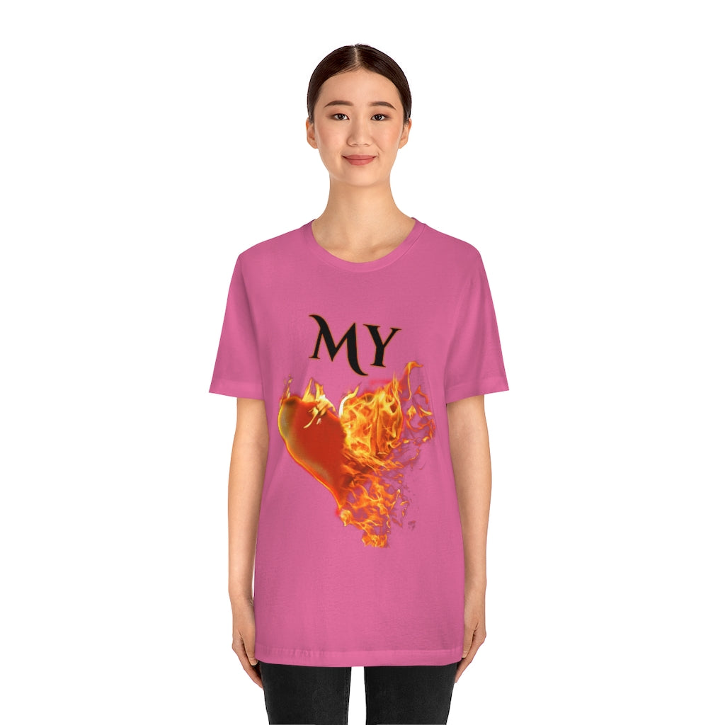 My Heart Burns for Jesus Unisex Jersey Short Sleeve Tee