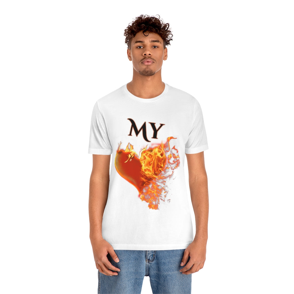 My Heart Burns for Jesus Unisex Jersey Short Sleeve Tee