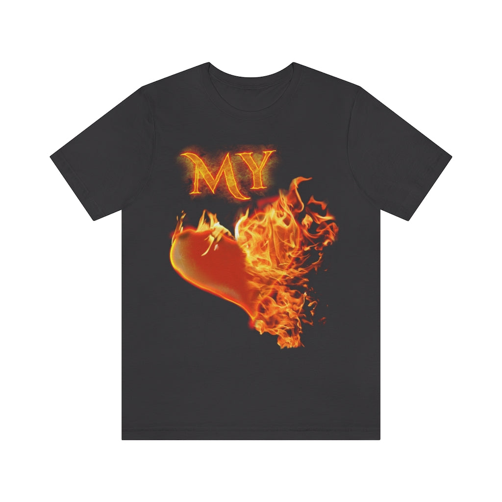 My Heart Burns for Jesus Unisex Jersey Short Sleeve Tee