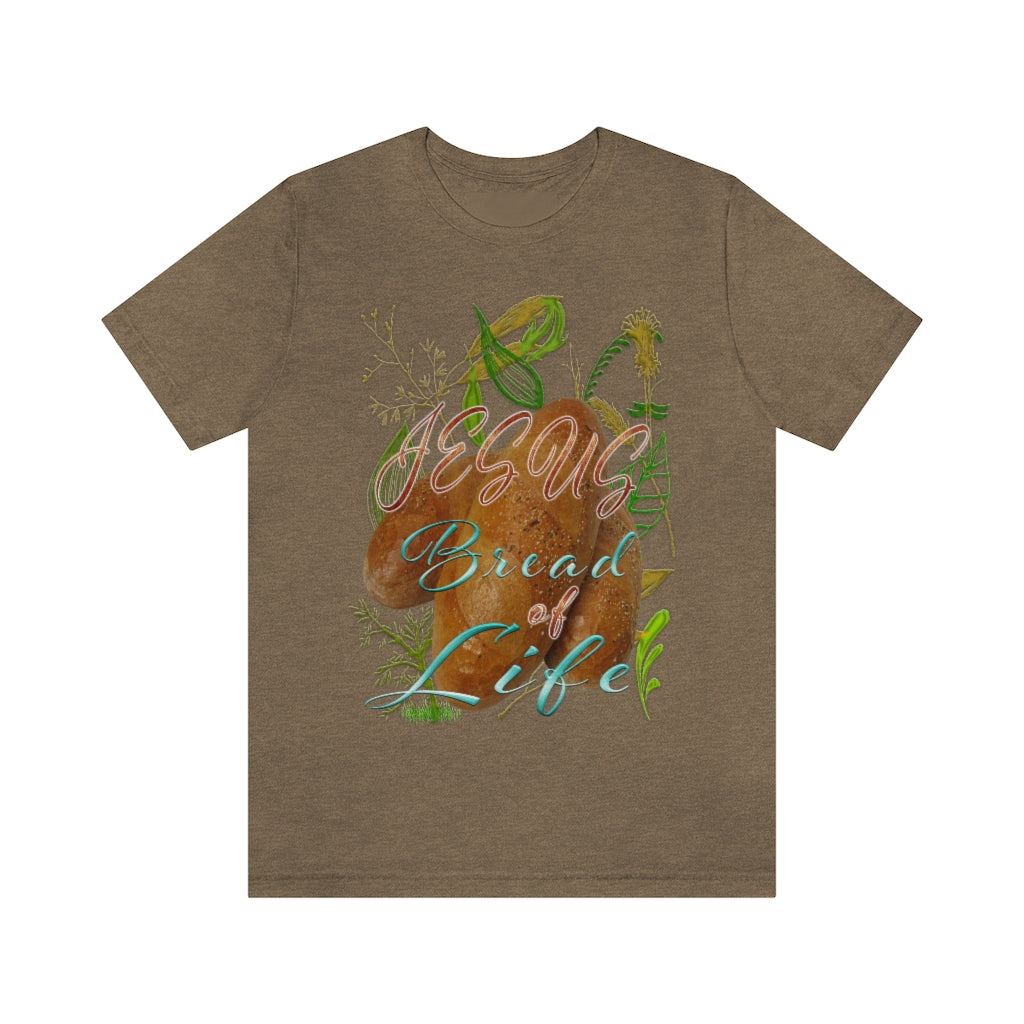 JESUS the Bread of Life & Rose - Unisex Jersey Short Sleeve Tee