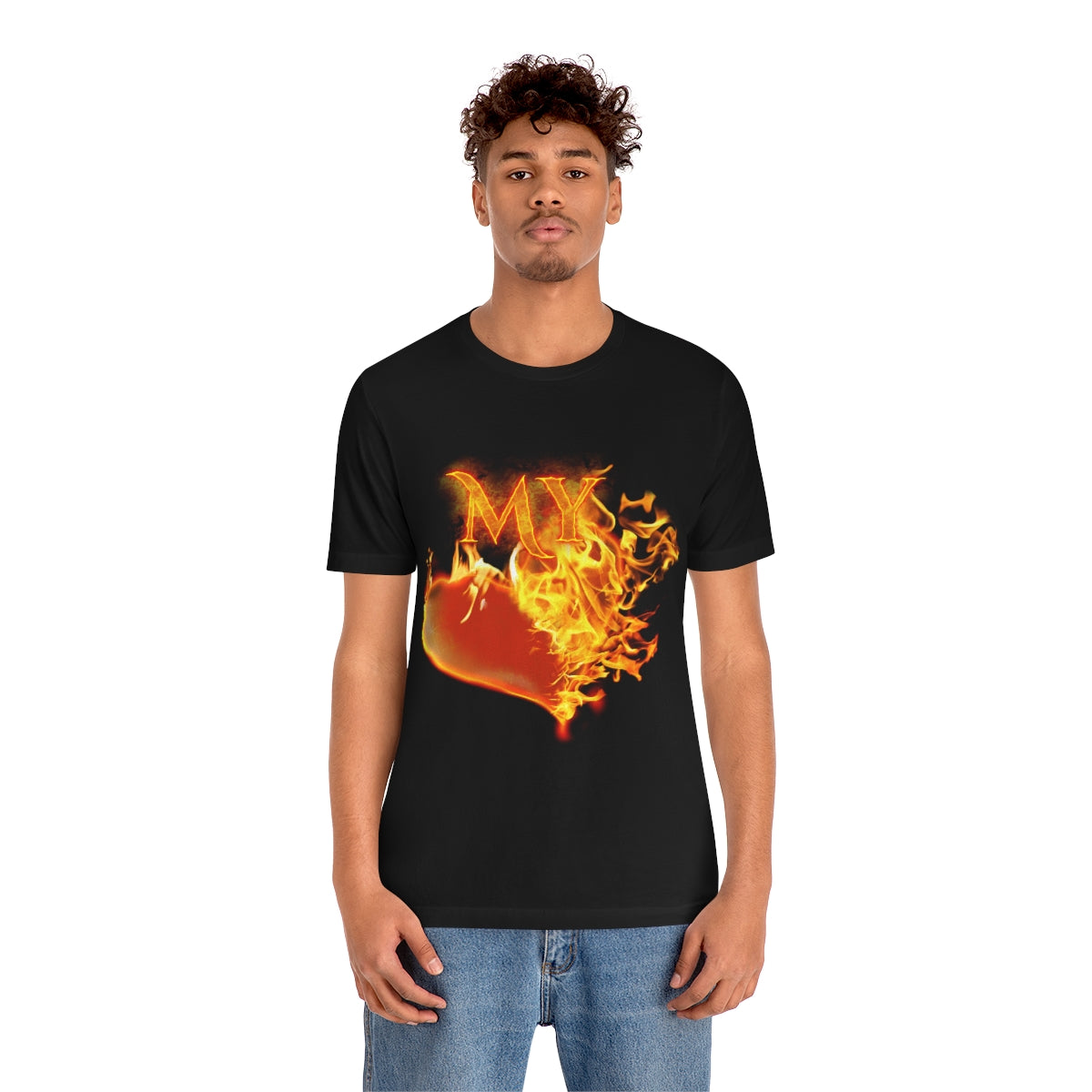 MY HEART BURNS FOR JESUS (Unisex Jersey Short Sleeve Tee)
