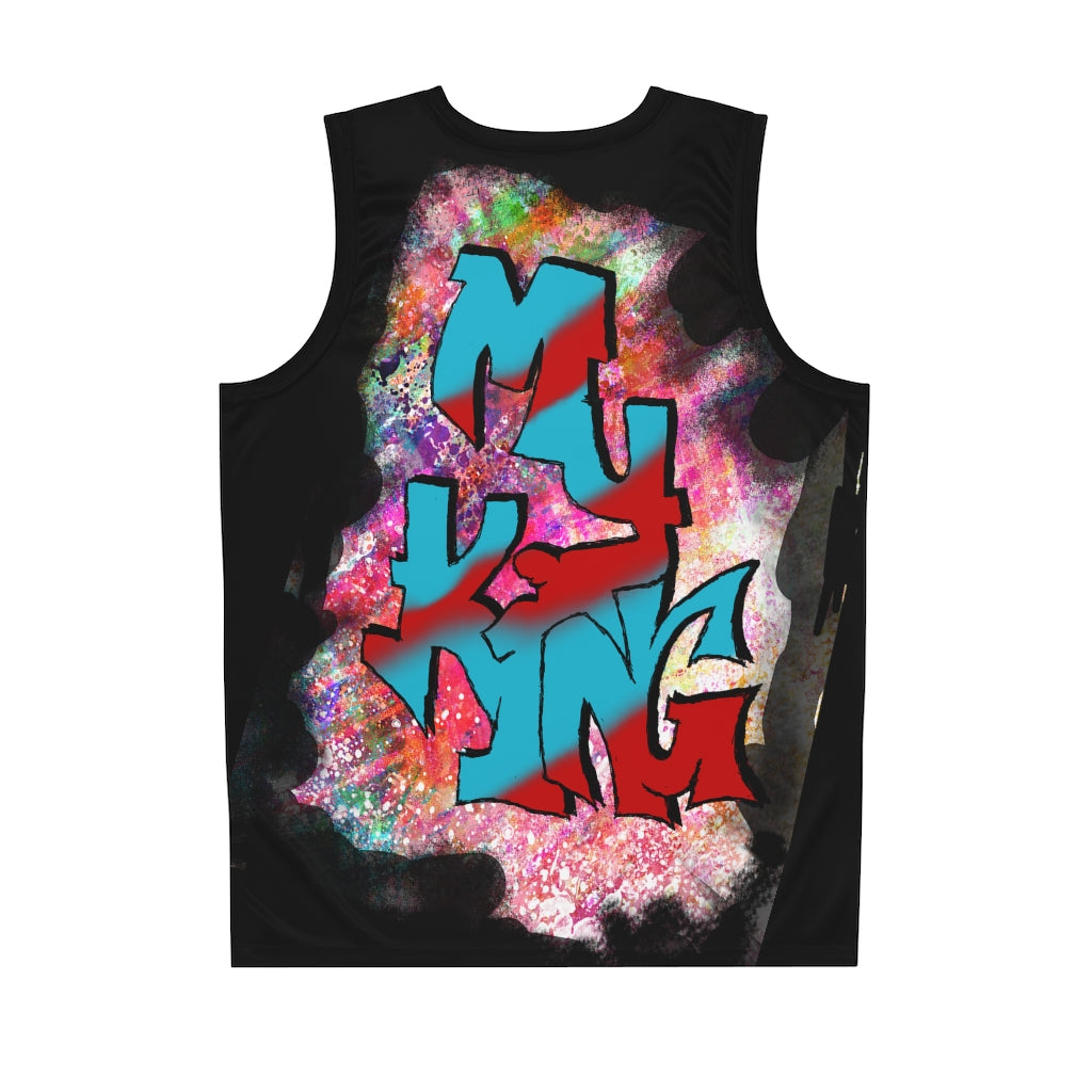 Jesus My King Graffiti -Black (Basketball Jersey)