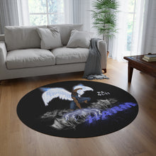 Load image into Gallery viewer, Light vs Darkness Blue Angel (Round Rug)
