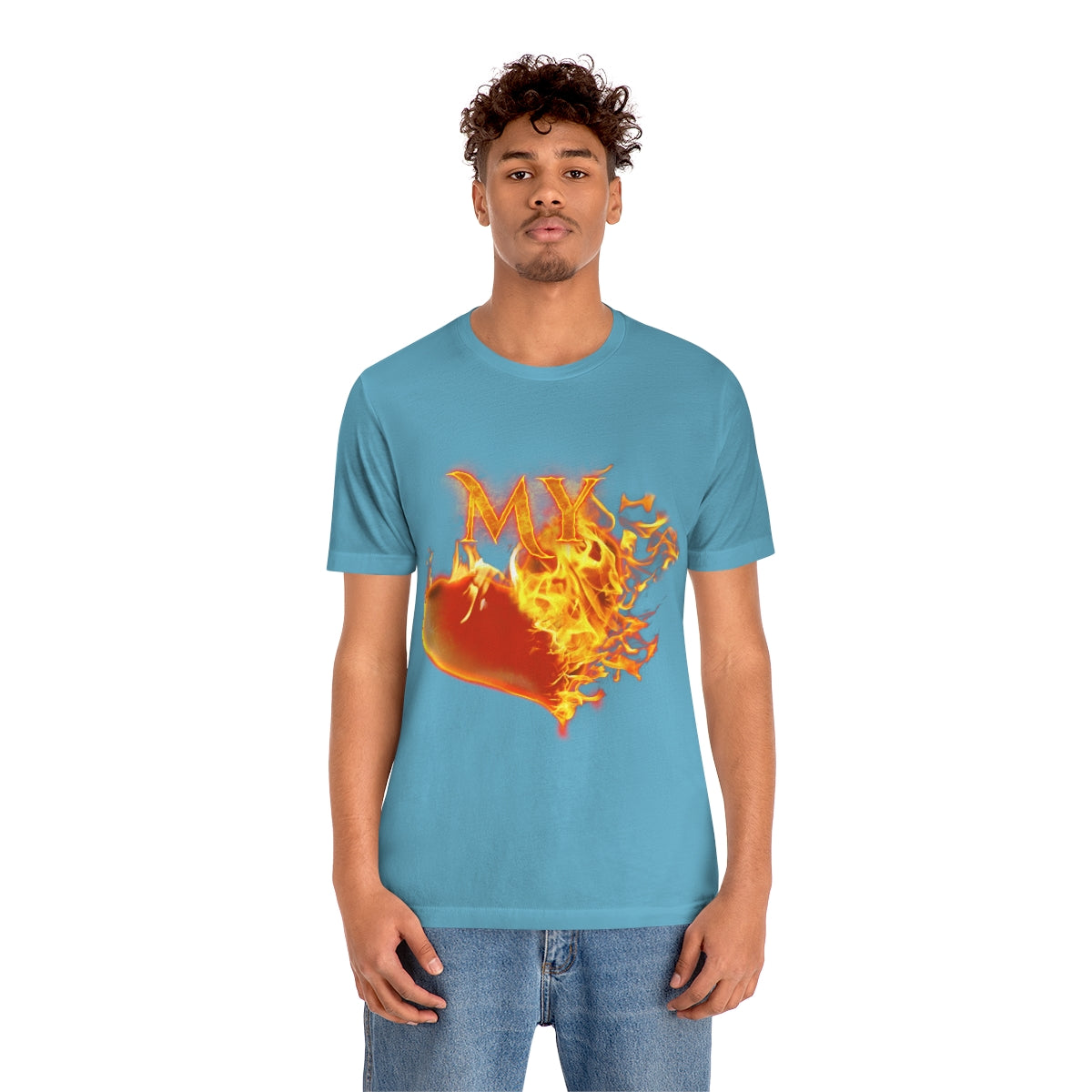 MY HEART BURNS FOR JESUS (Unisex Jersey Short Sleeve Tee)