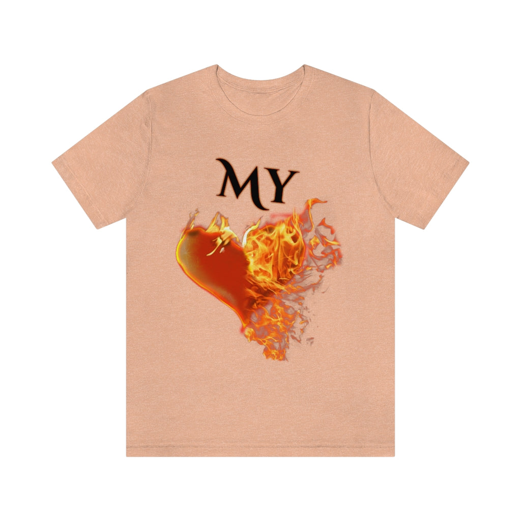 My Heart Burns for Jesus Unisex Jersey Short Sleeve Tee