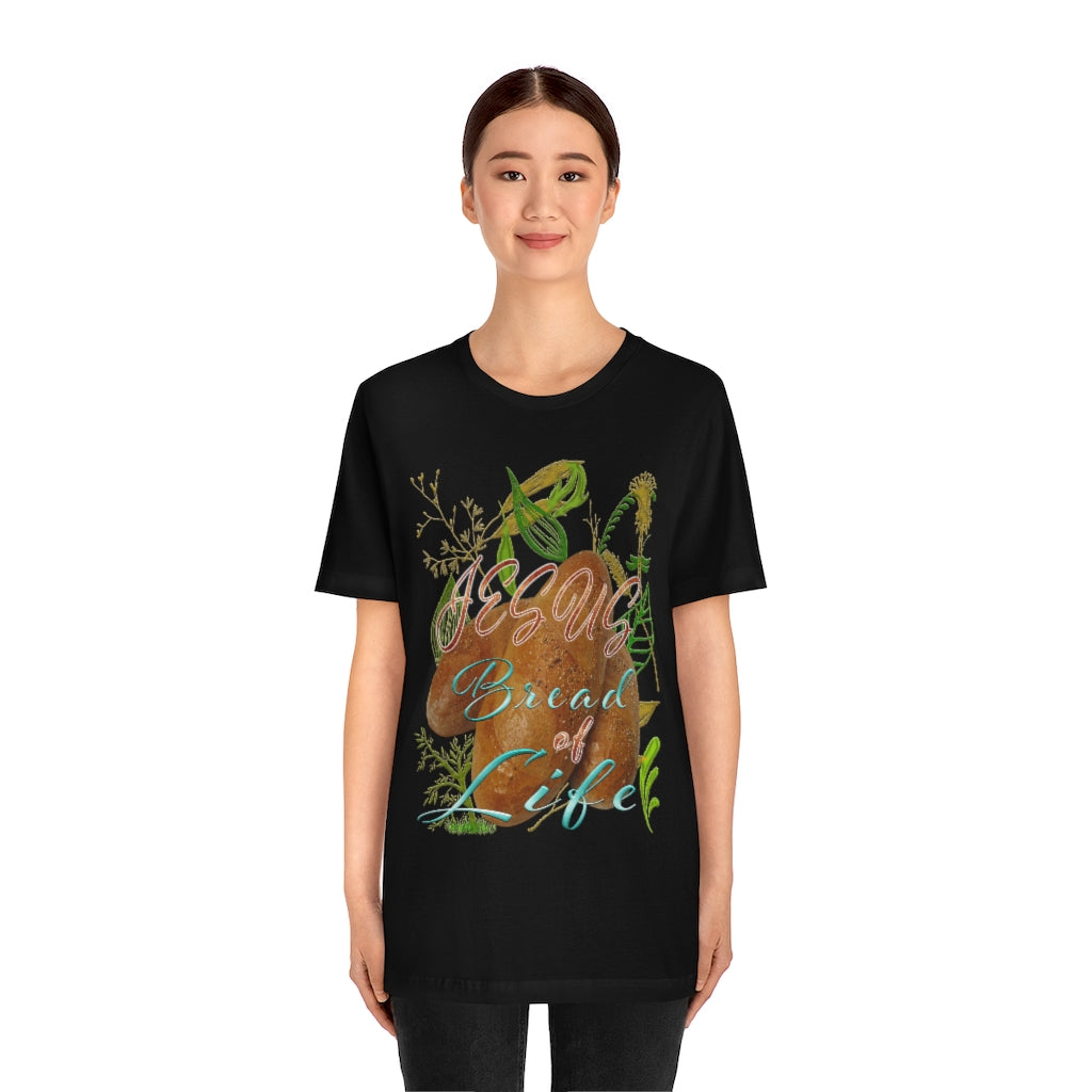JESUS the Bread of Life & Rose - Unisex Jersey Short Sleeve Tee