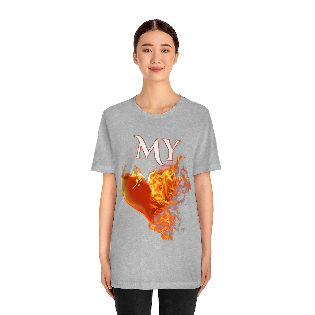 My Heart Burns for Jesus Unisex Jersey Short Sleeve Tee