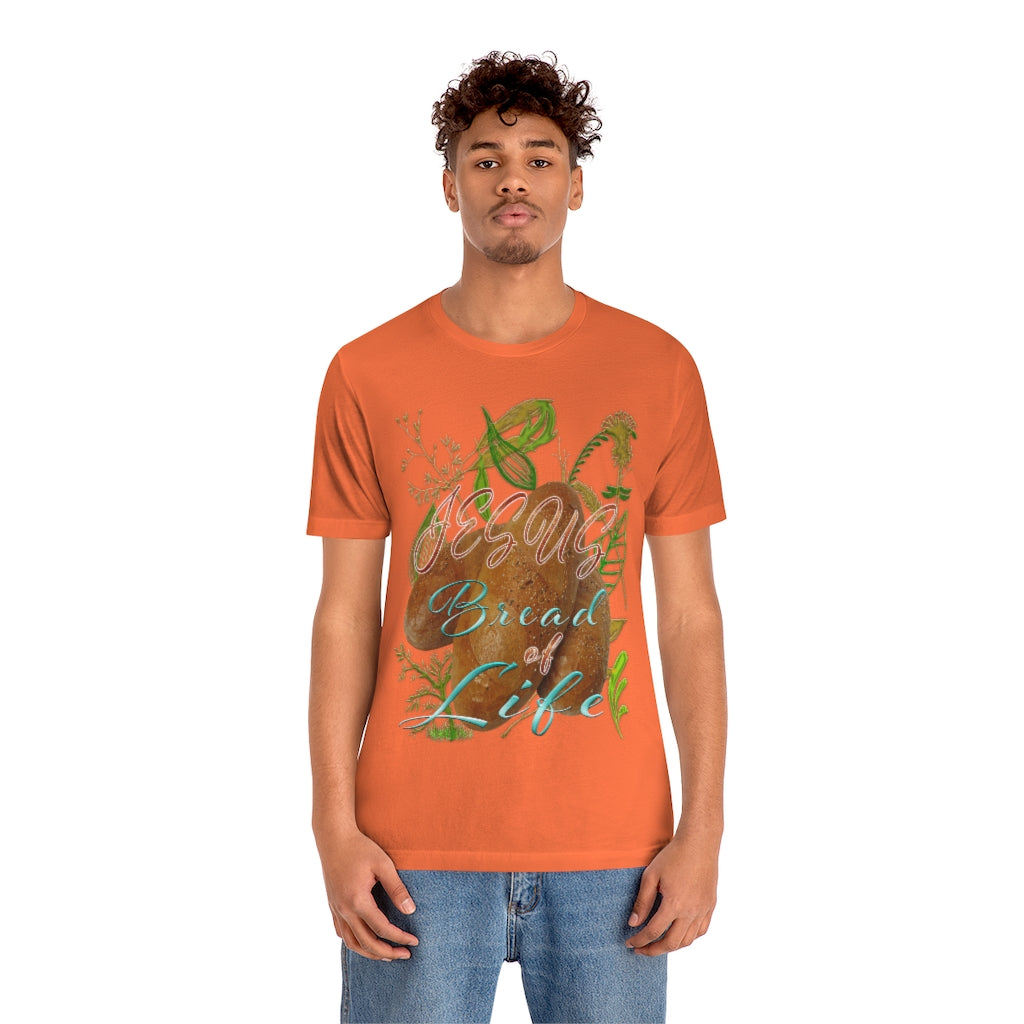 JESUS the Bread of Life & Rose - Unisex Jersey Short Sleeve Tee