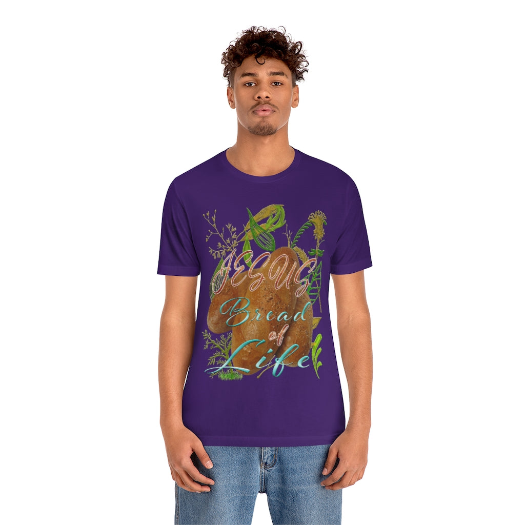 JESUS the Bread of Life & Rose - Unisex Jersey Short Sleeve Tee