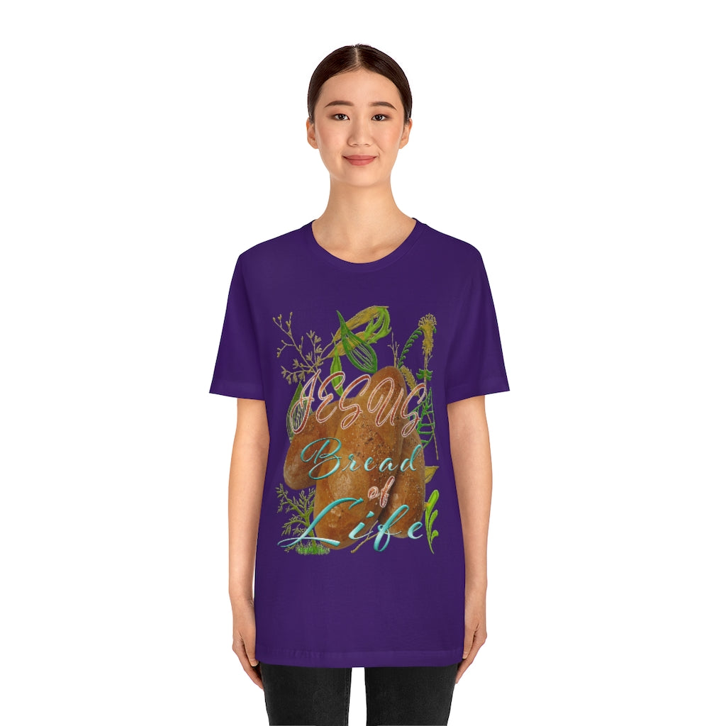 JESUS the Bread of Life & Rose - Unisex Jersey Short Sleeve Tee