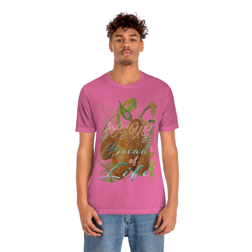 JESUS the Bread of Life & Rose - Unisex Jersey Short Sleeve Tee