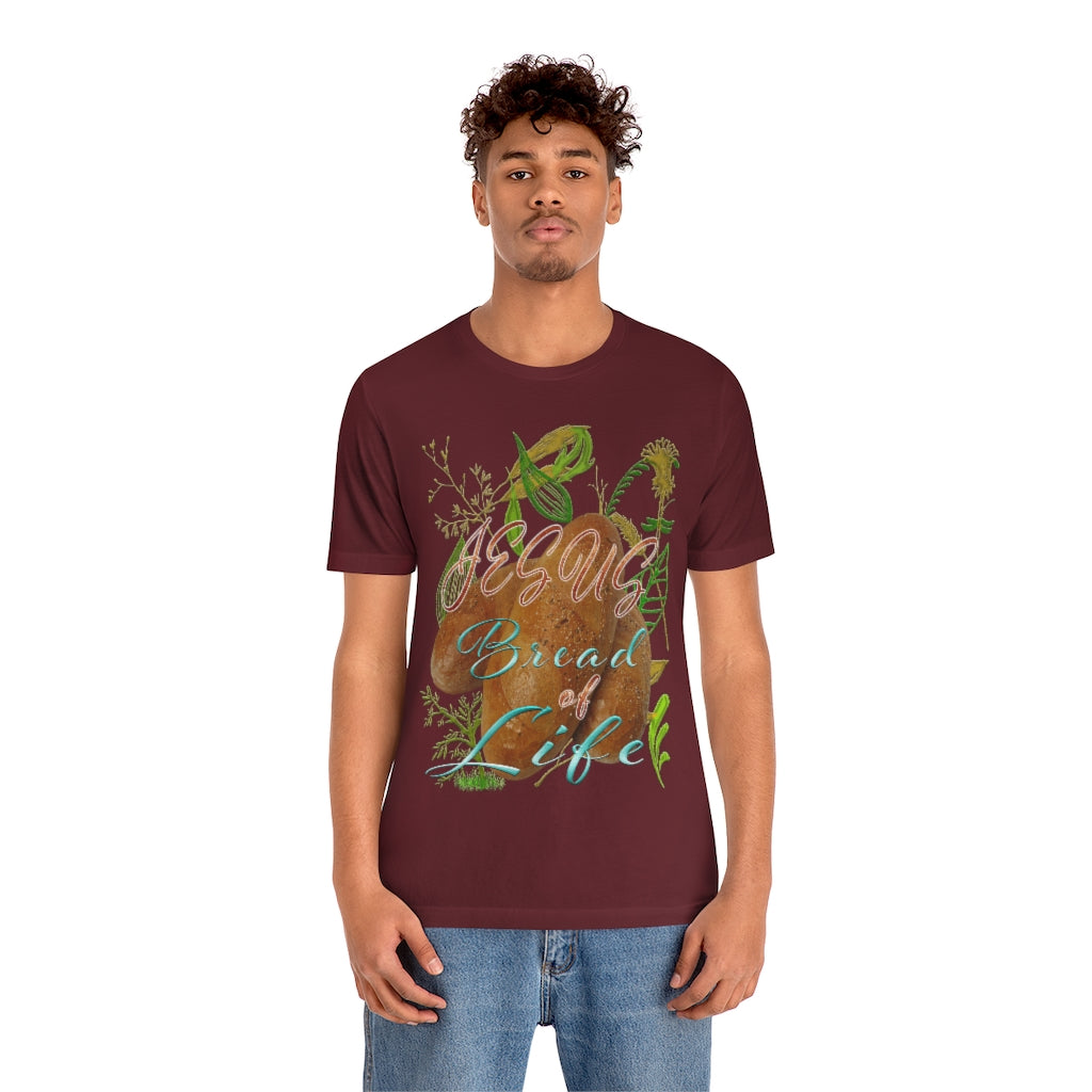 JESUS the Bread of Life & Rose - Unisex Jersey Short Sleeve Tee