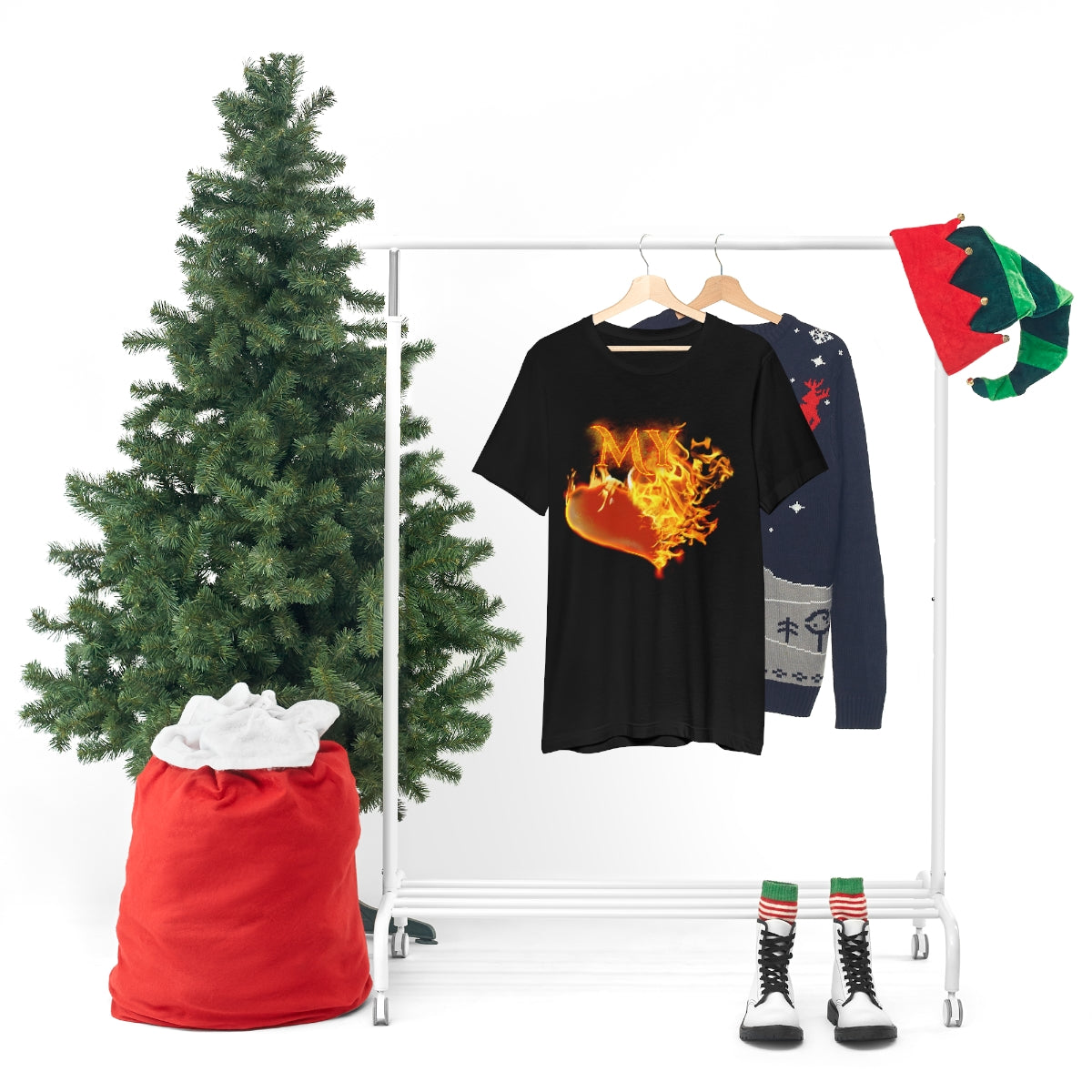 MY HEART BURNS FOR JESUS (Unisex Jersey Short Sleeve Tee)
