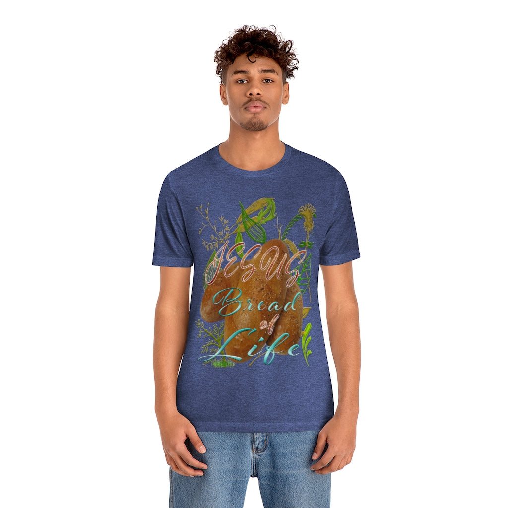 JESUS the Bread of Life & Rose - Unisex Jersey Short Sleeve Tee