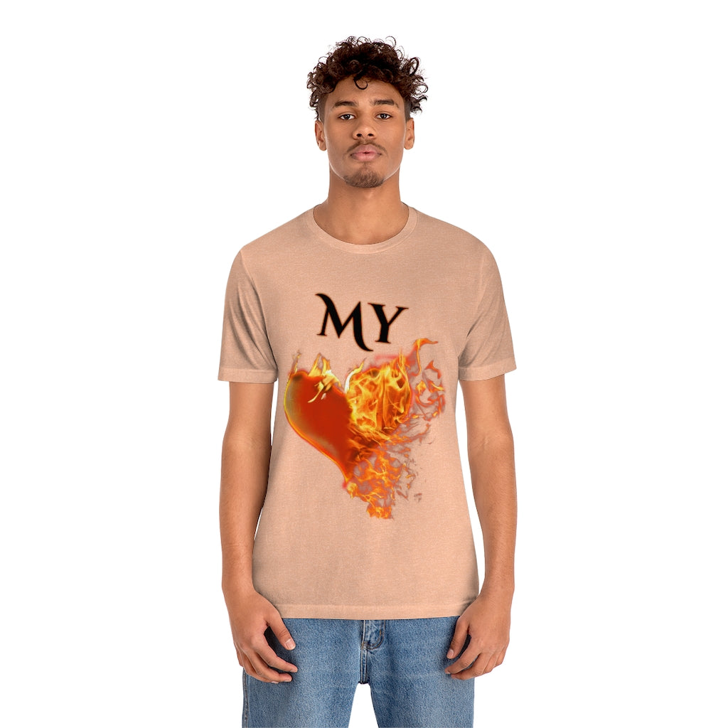 My Heart Burns for Jesus Unisex Jersey Short Sleeve Tee