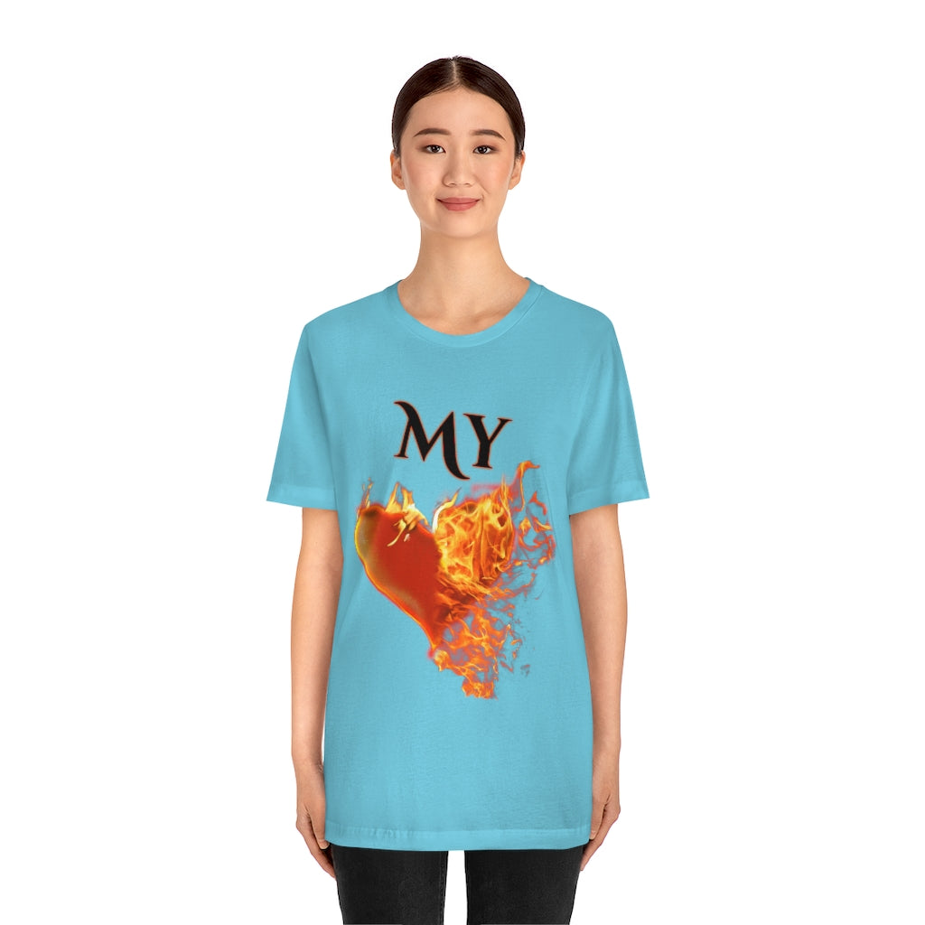 My Heart Burns for Jesus Unisex Jersey Short Sleeve Tee
