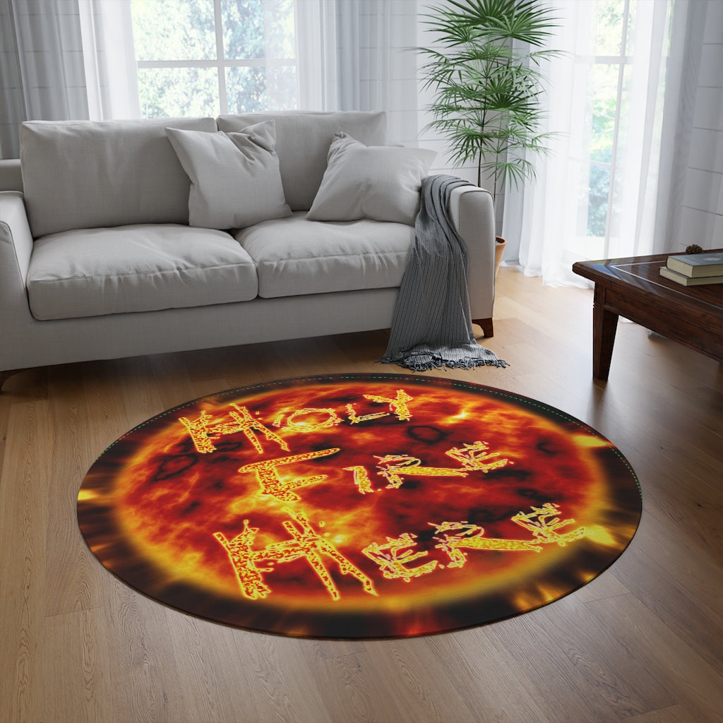 Holy Fire Here (Round Rug)