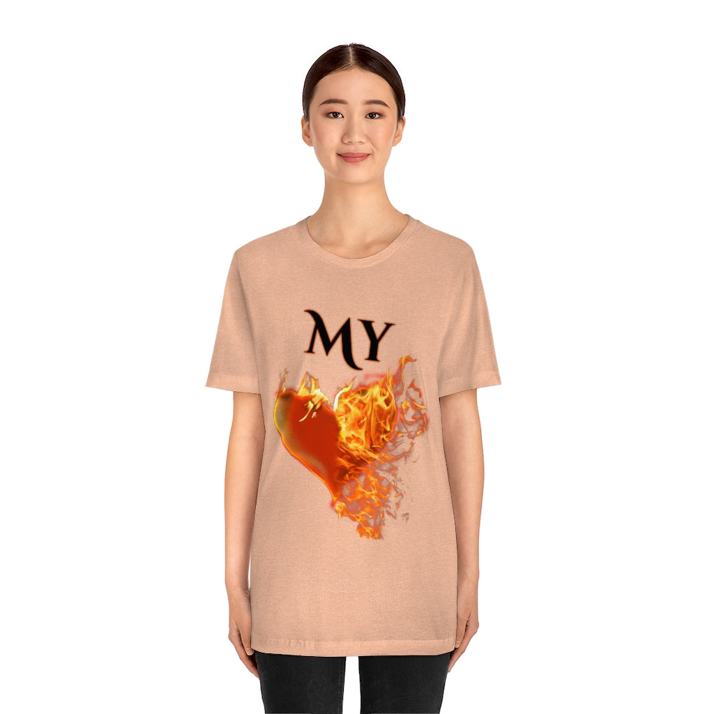 My Heart Burns for Jesus Unisex Jersey Short Sleeve Tee