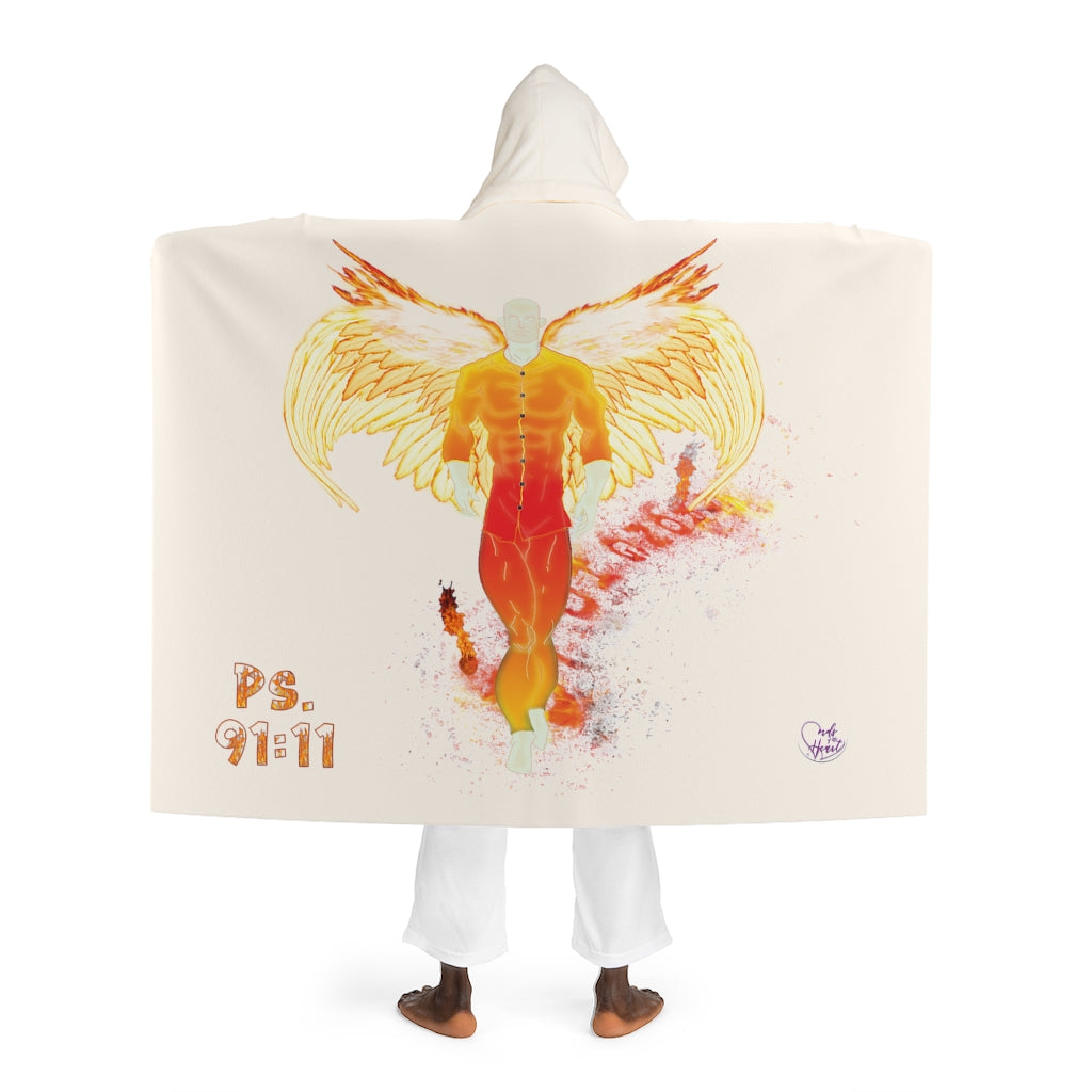 Light vs Darkness Fire Angel (Hooded Sherpa Fleece Blanket)