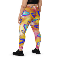 Load image into Gallery viewer, Hearts Pink, Yellow &amp; Blue - Leggings
