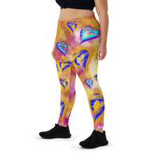 Load image into Gallery viewer, Hearts Pink, Yellow &amp; Blue - Leggings
