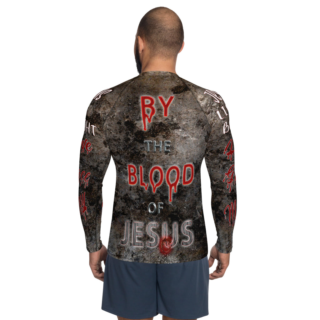 You're Forgiven By the Blood of JESUS AOP - (Men's Rash Guard Long Sleeve)