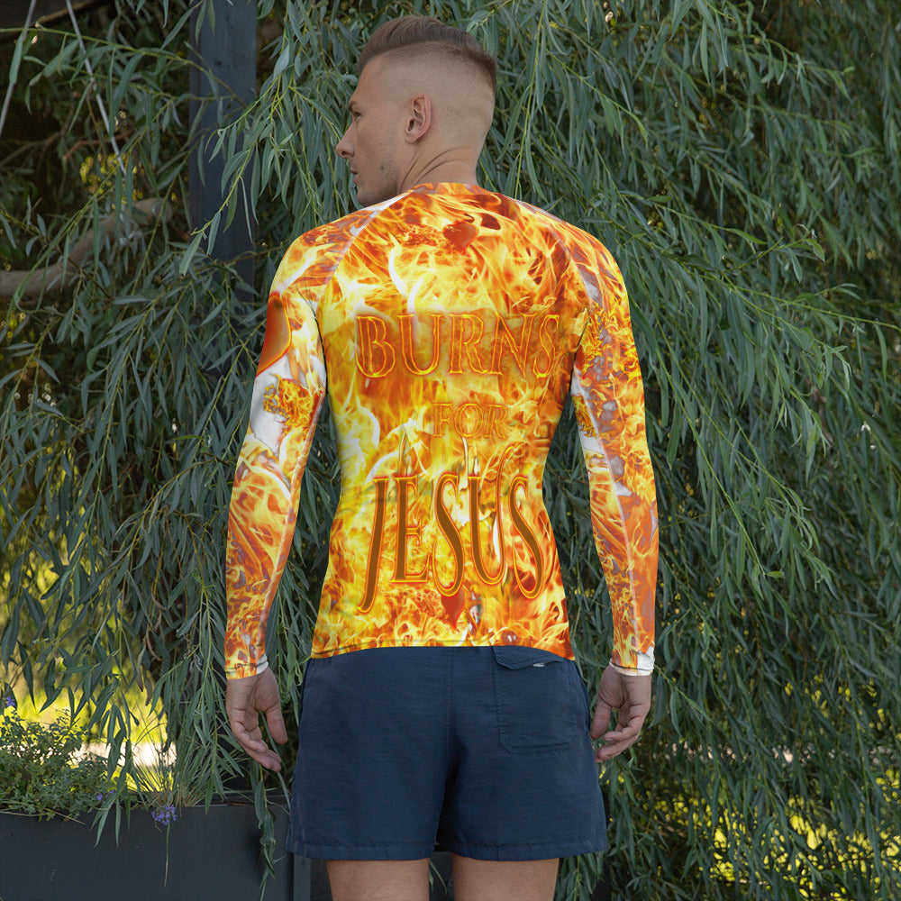 My Heart Burns for Jesus AOP - Men's Rash Guard