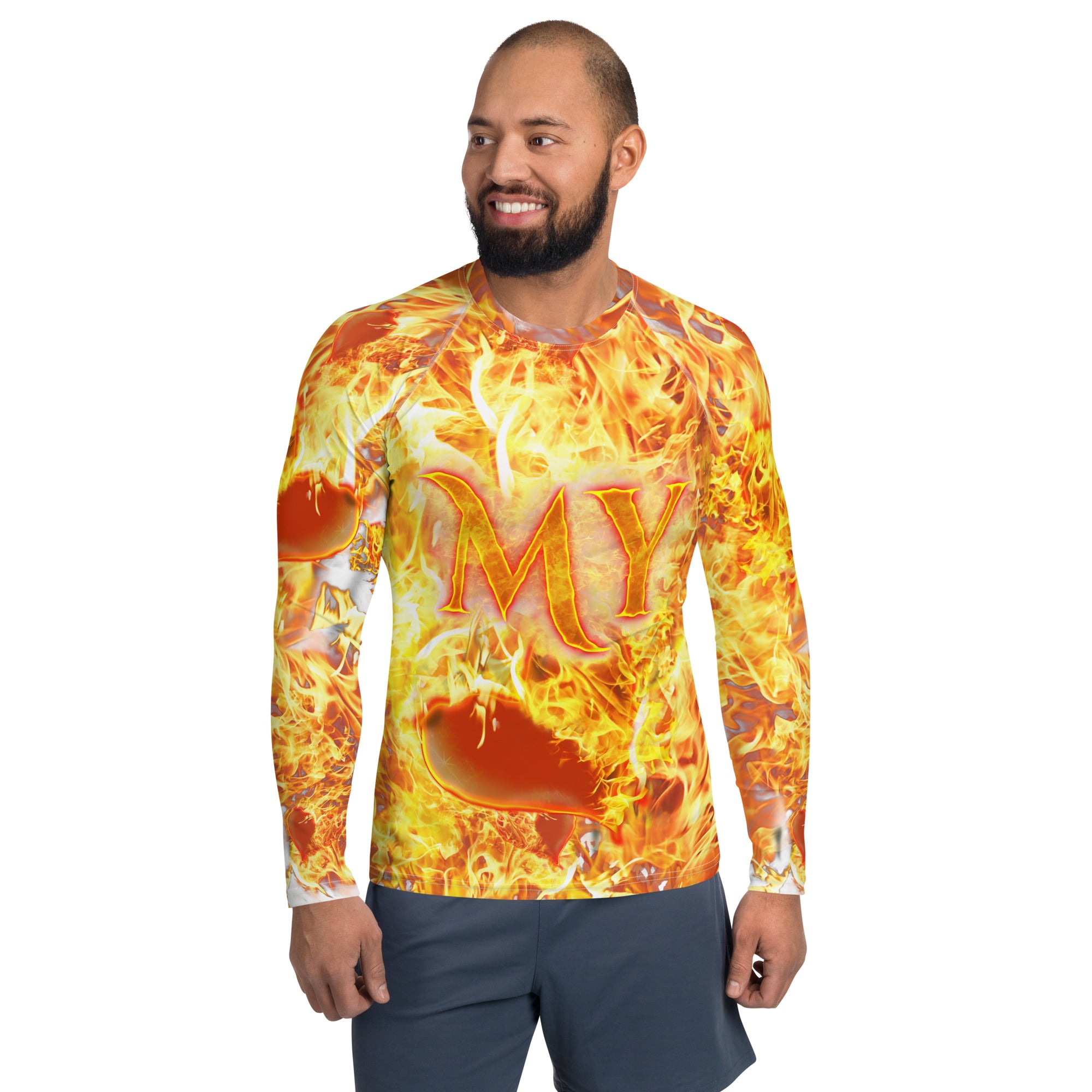 My Heart Burns for Jesus AOP - Men's Rash Guard