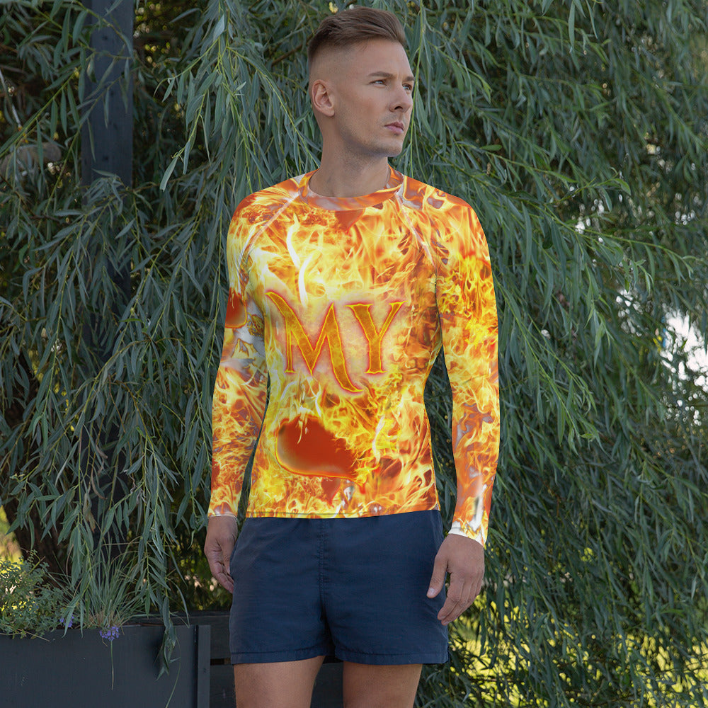 My Heart Burns for Jesus AOP - Men's Rash Guard