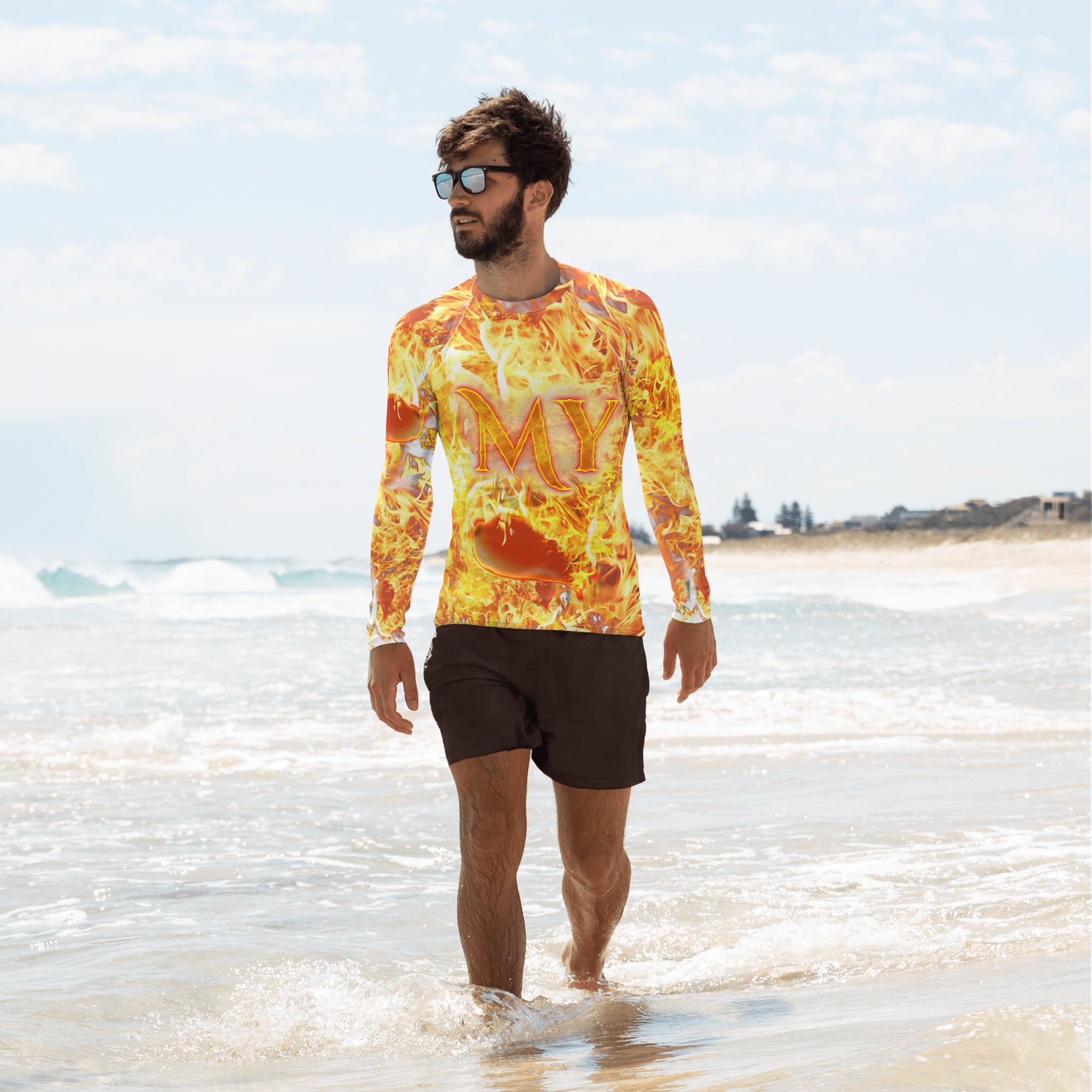 My Heart Burns for Jesus AOP - Men's Rash Guard