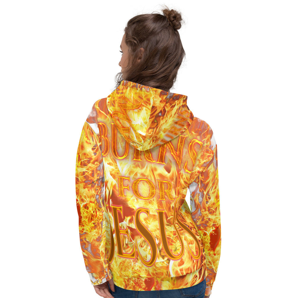 My Heart Burns For Jesus AOP -  (Unisex Hoodie) (Sizes Run Small)