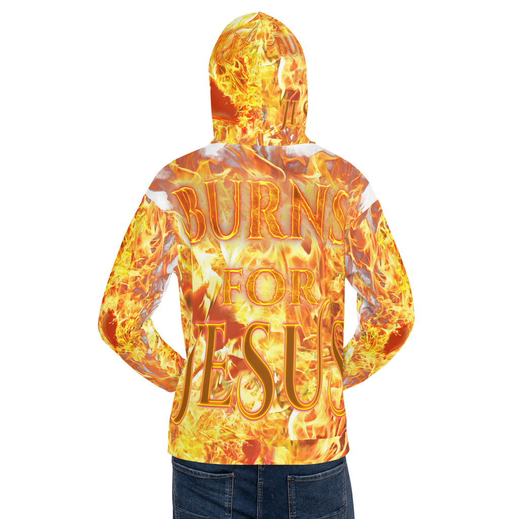 My Heart Burns For Jesus AOP -  (Unisex Hoodie) (Sizes Run Small)