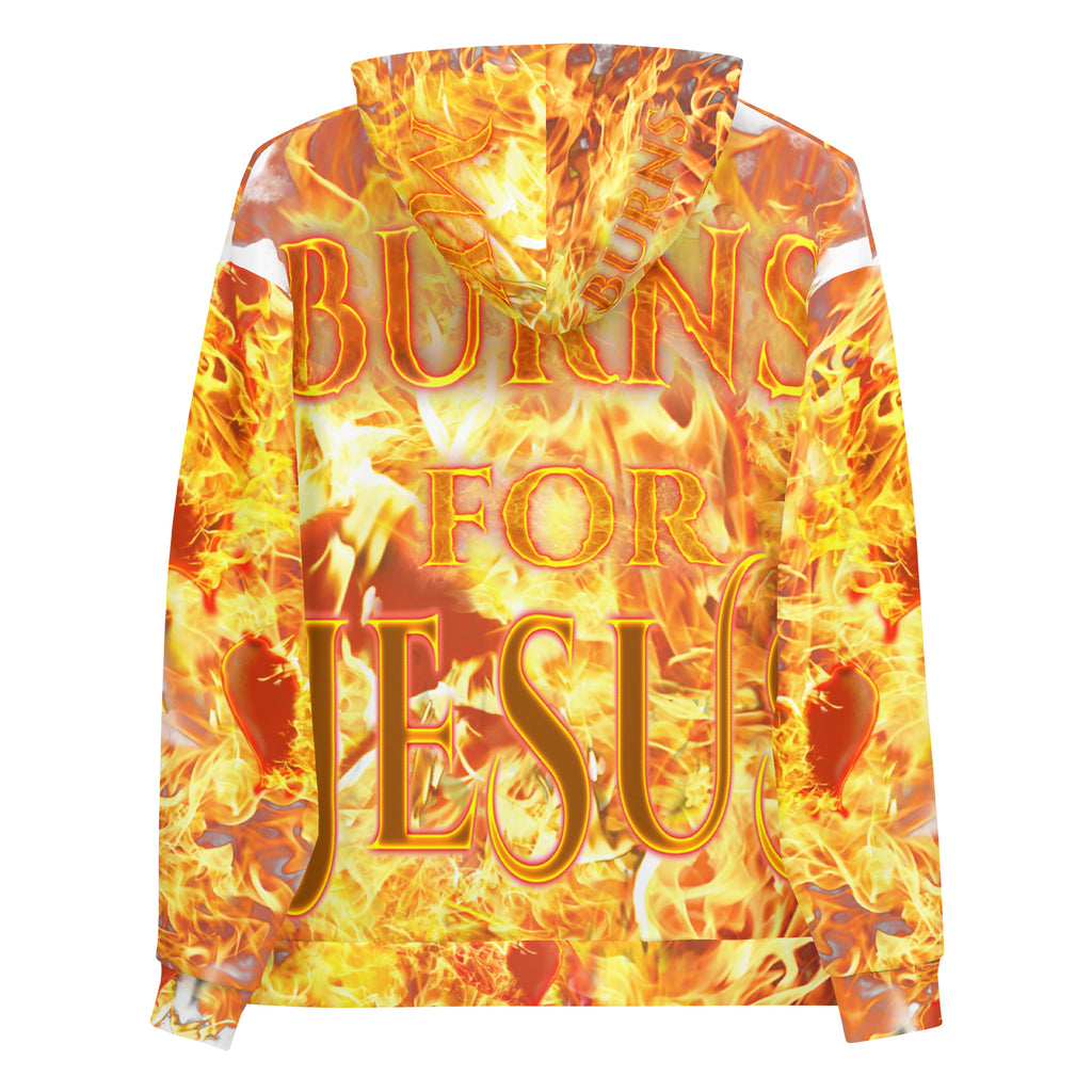 My Heart Burns For Jesus AOP -  (Unisex Hoodie) (Sizes Run Small)