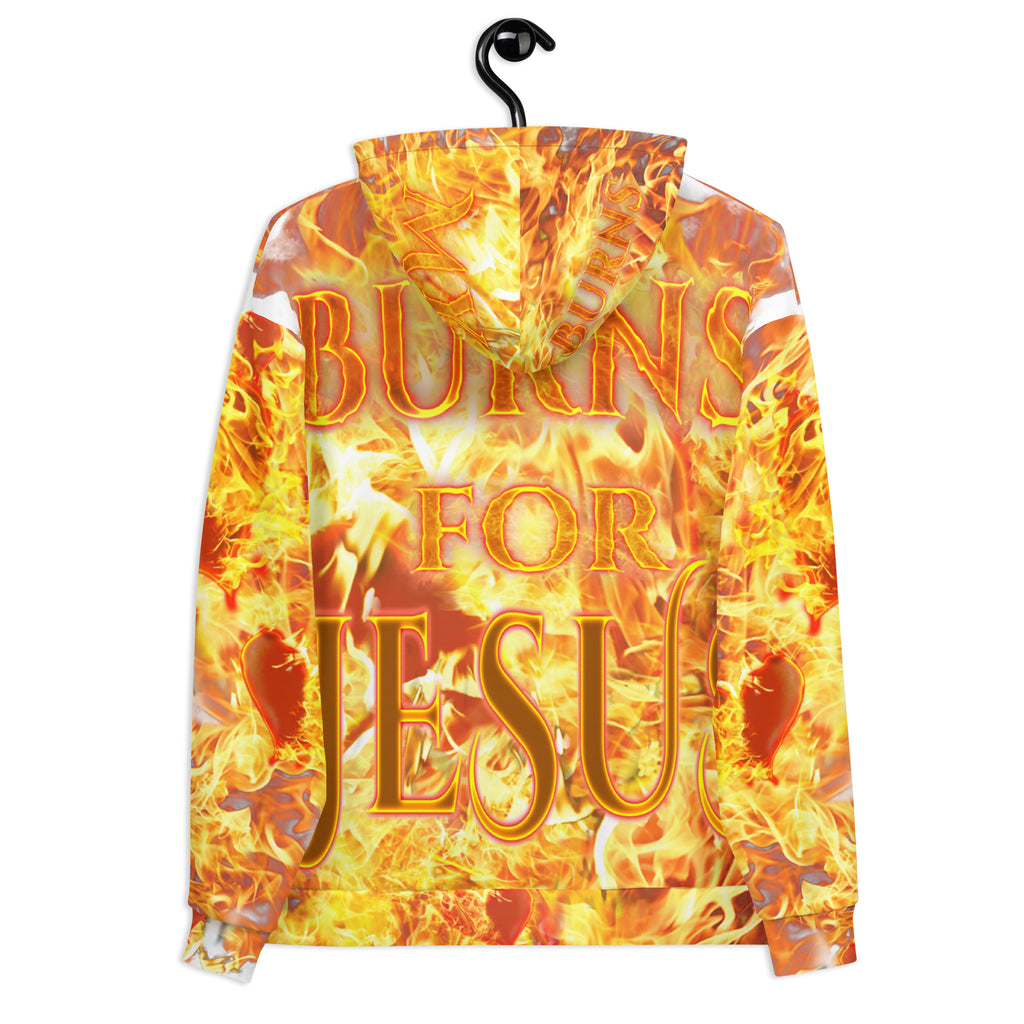 My Heart Burns For Jesus AOP -  (Unisex Hoodie) (Sizes Run Small)