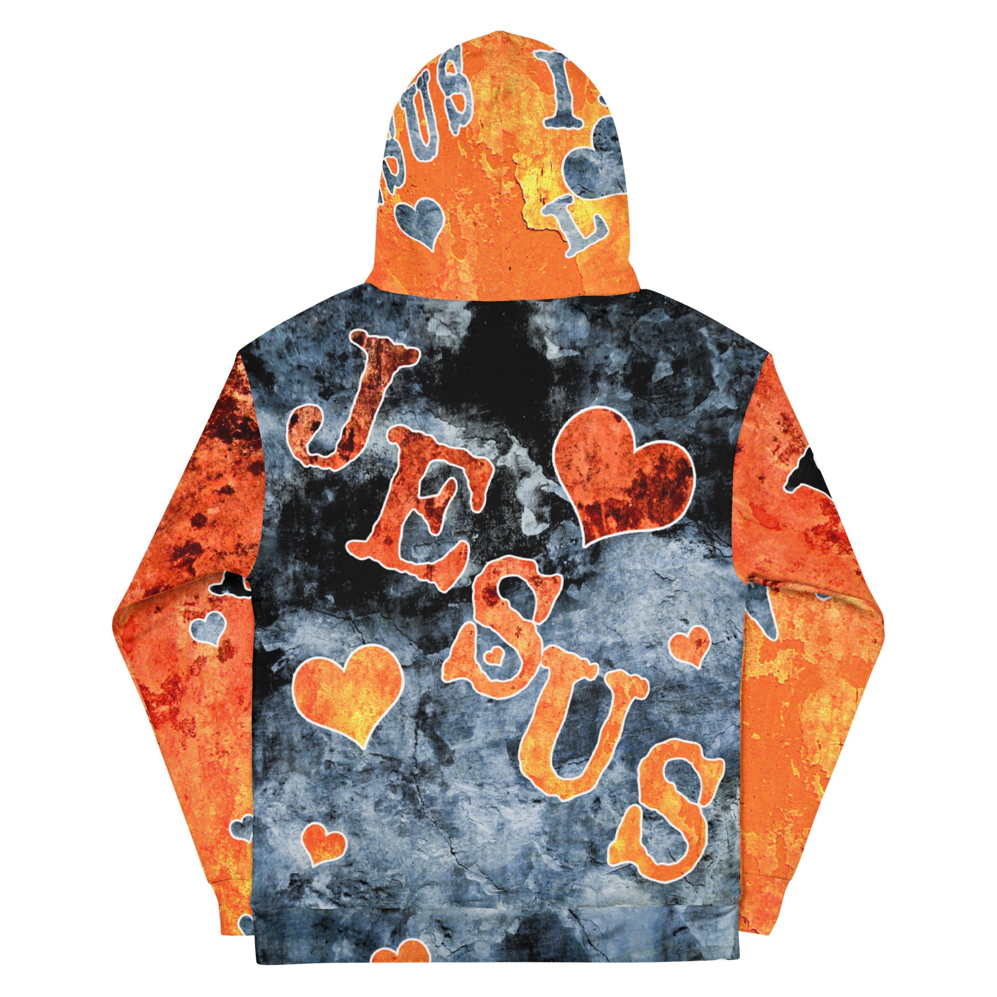 I Love Jesus w/Hearts AOP - Unisex Hoodie