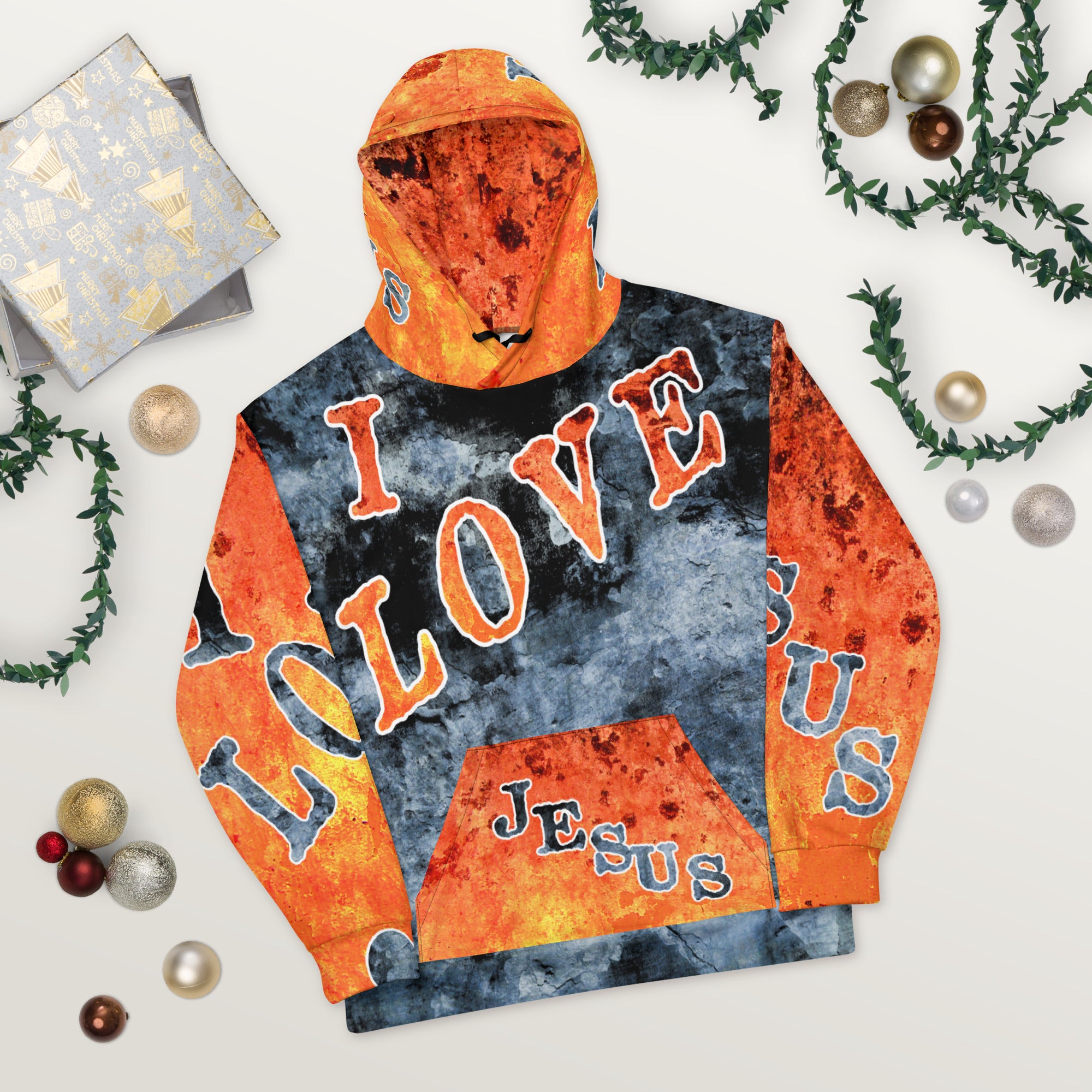 I LOVE JESUS AOP (Unisex Hoodie) (Sizes Run Small)
