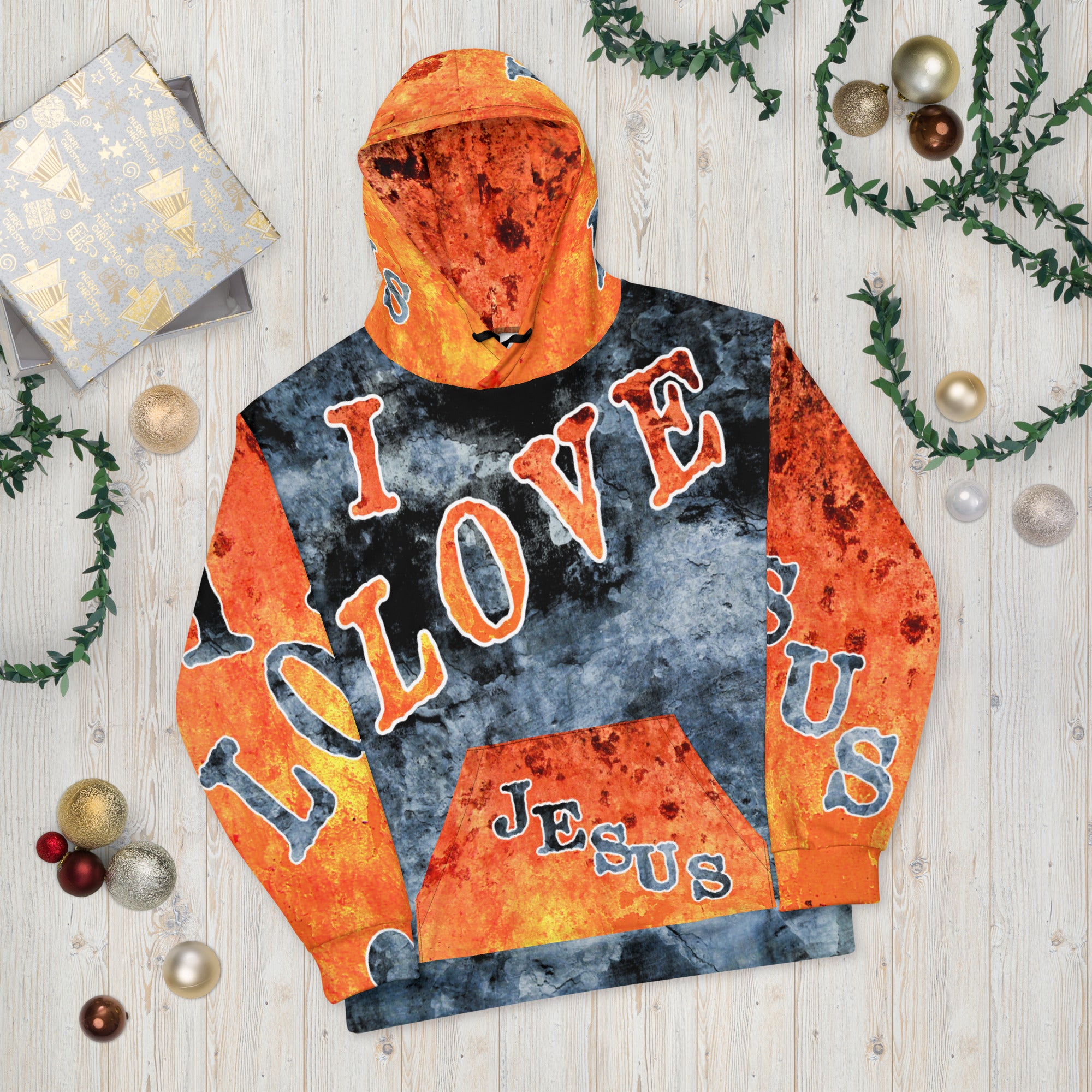 I LOVE JESUS AOP (Unisex Hoodie) (Sizes Run Small)
