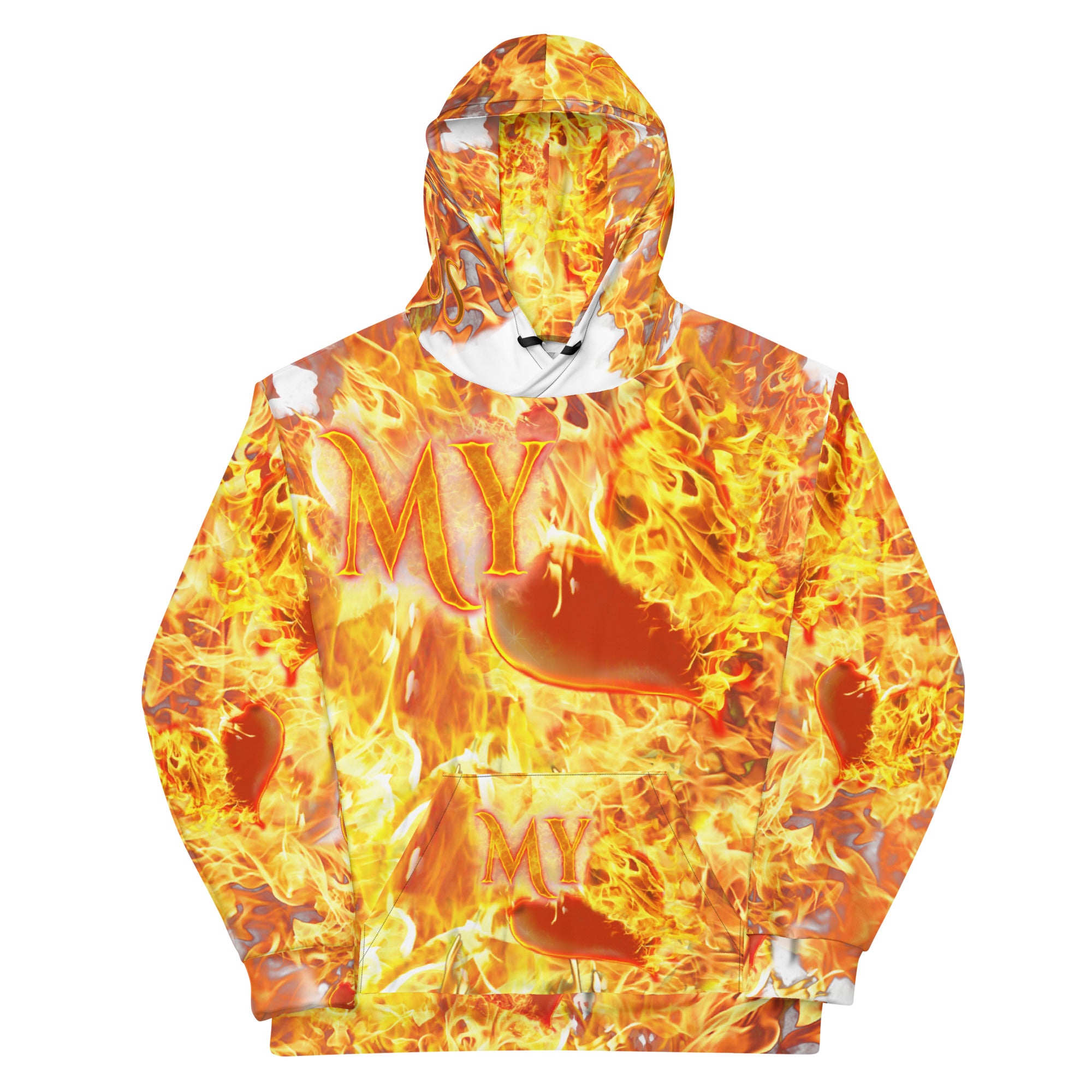 My Heart Burns For Jesus AOP -  (Unisex Hoodie) (Sizes Run Small)