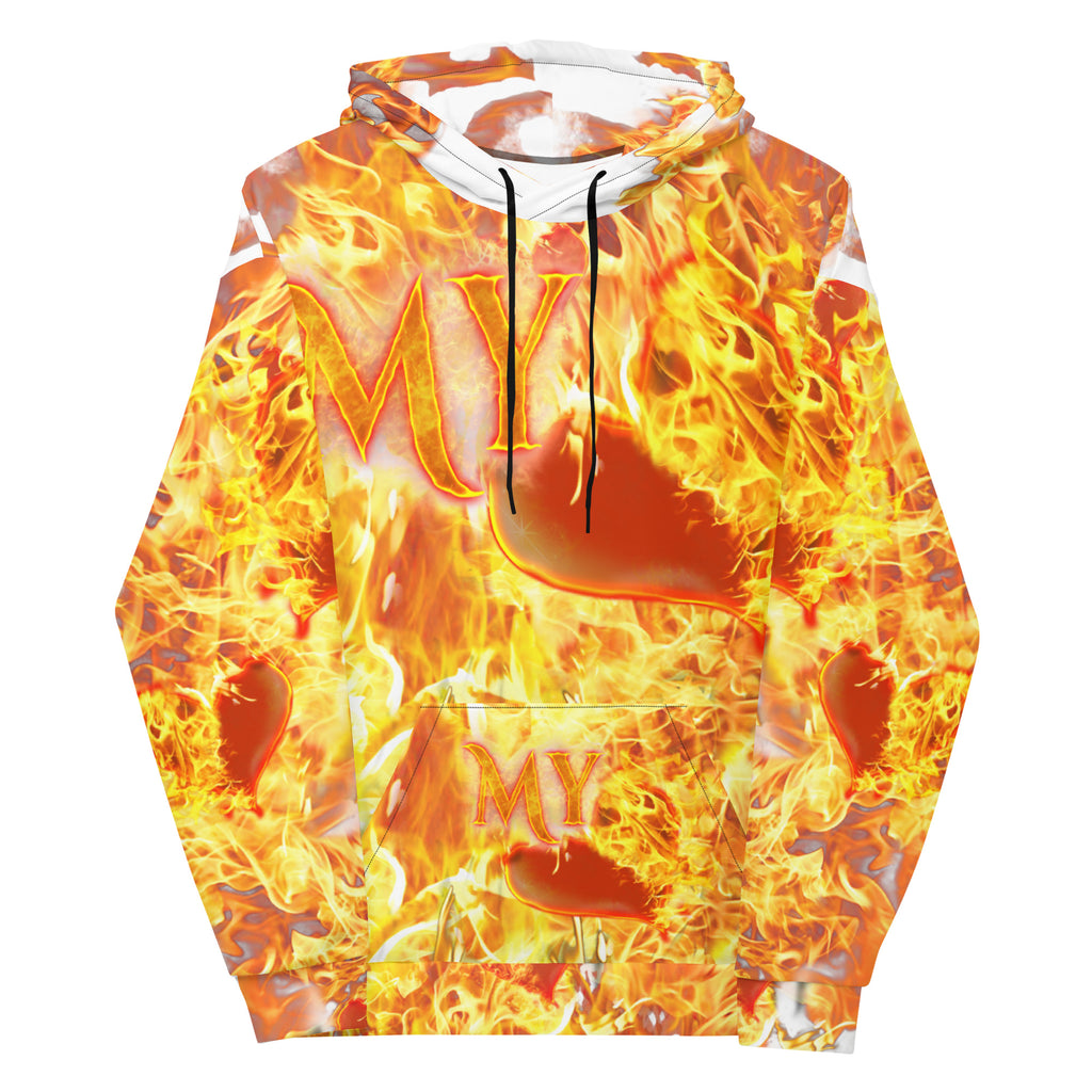 My Heart Burns For Jesus AOP -  (Unisex Hoodie) (Sizes Run Small)