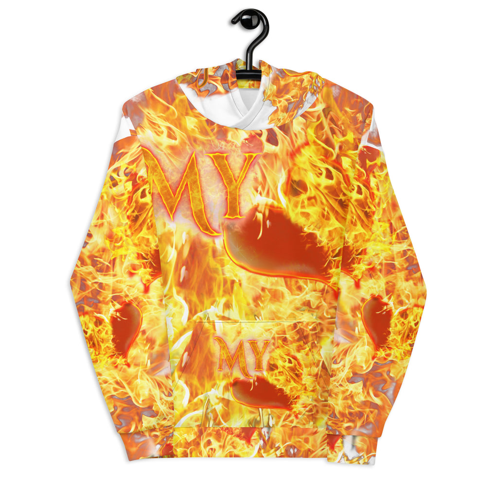 My Heart Burns For Jesus AOP -  (Unisex Hoodie) (Sizes Run Small)
