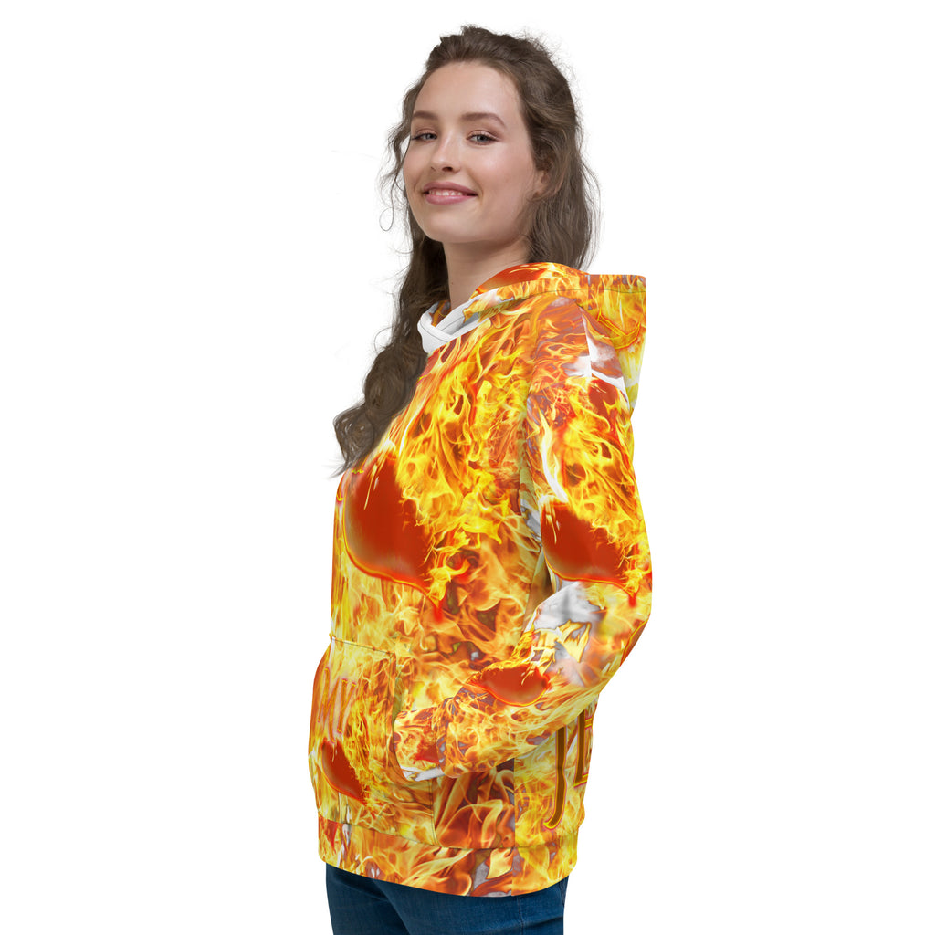 My Heart Burns For Jesus AOP -  (Unisex Hoodie) (Sizes Run Small)