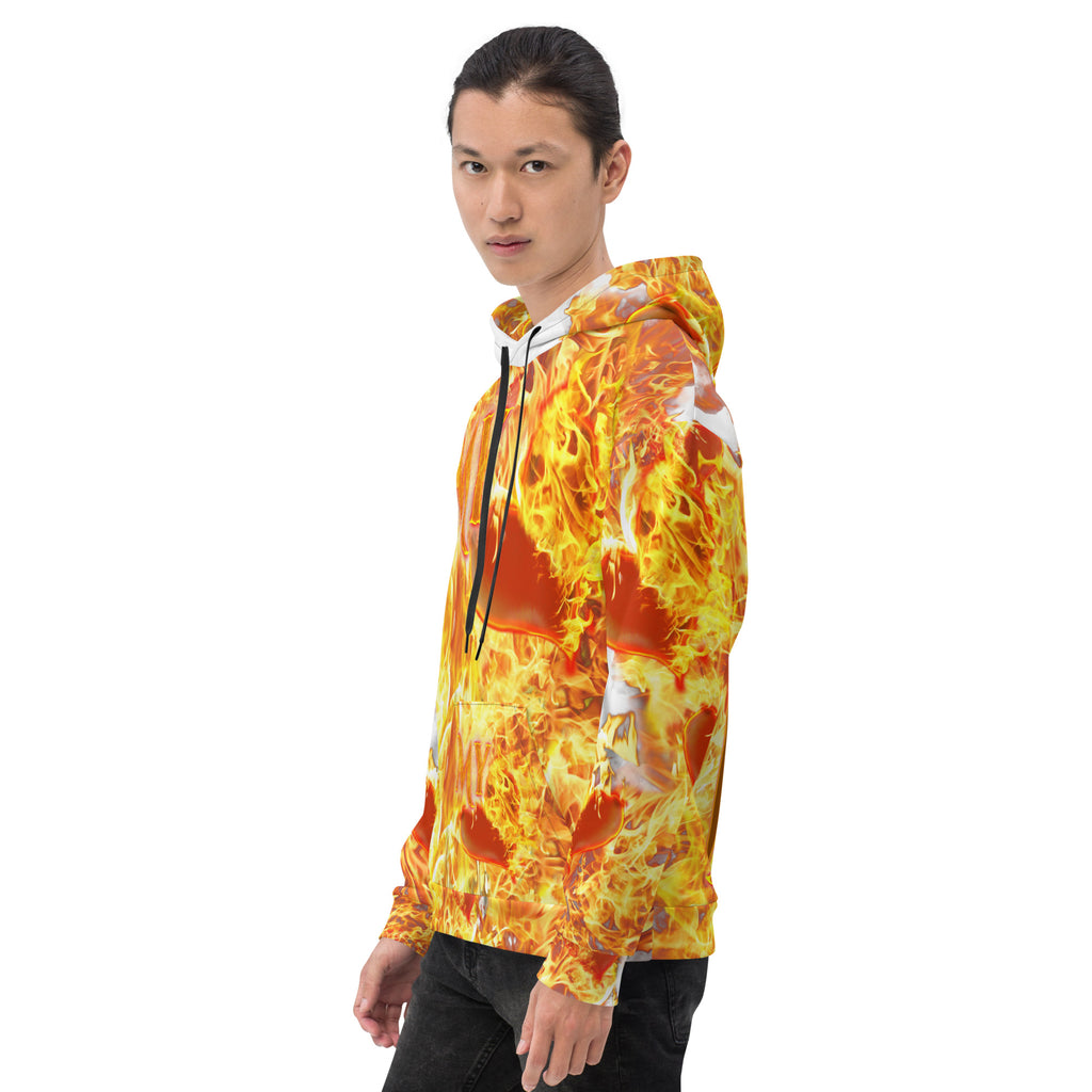 My Heart Burns For Jesus AOP -  (Unisex Hoodie) (Sizes Run Small)