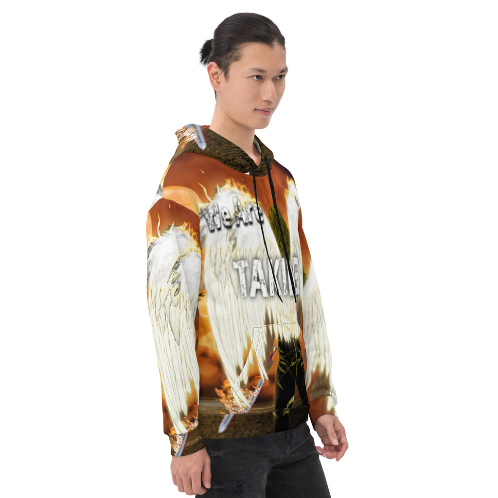 We're Taking Dominion Warrior Angels  AOP - (Unisex Hoodie - Sizes Run Small)