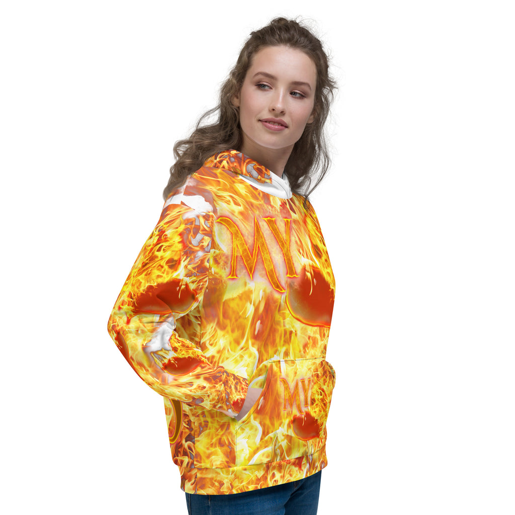 My Heart Burns For Jesus AOP -  (Unisex Hoodie) (Sizes Run Small)