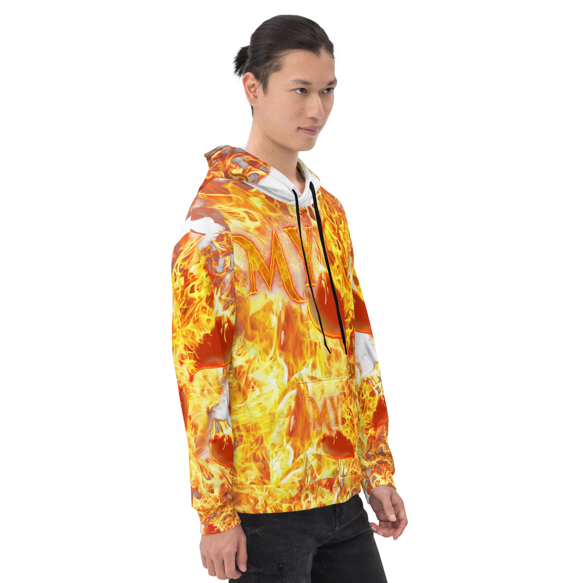 My Heart Burns For Jesus AOP -  (Unisex Hoodie) (Sizes Run Small)