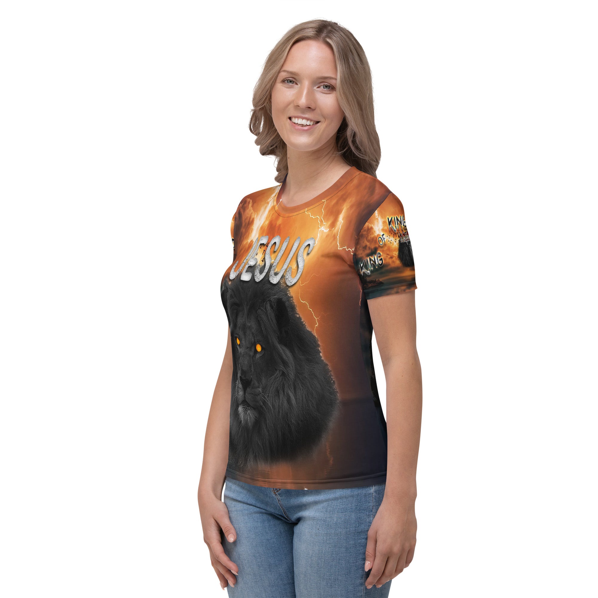 Jesus Lion of Judah AOP - Women's Short Sleeve T-shirt