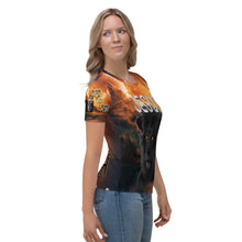 Load image into Gallery viewer, Jesus Lion of Judah AOP - Women&#39;s Short Sleeve T-shirt
