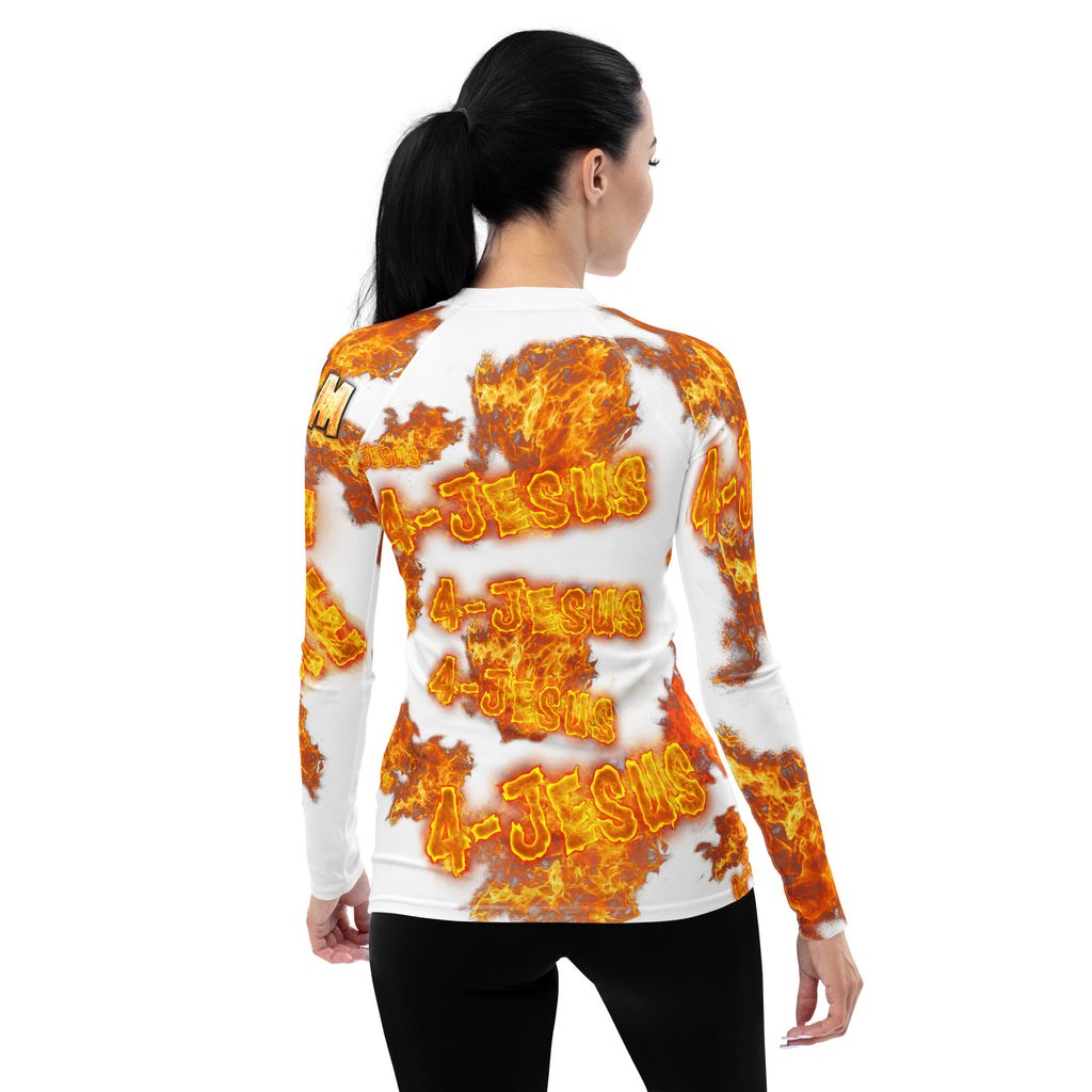 I Am On Fire 4-JESUS - Women's Rash Guard