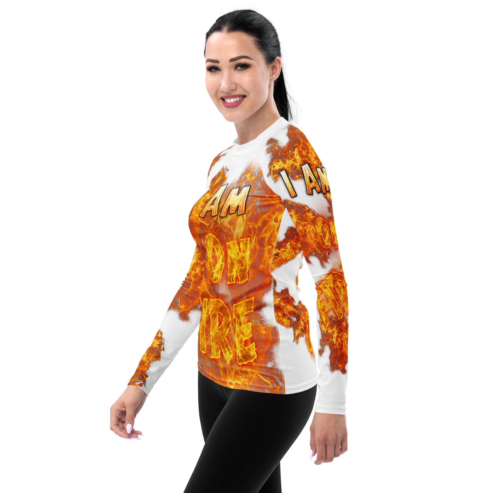 I Am On Fire 4-JESUS - Women's Rash Guard
