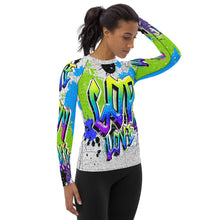 Load image into Gallery viewer, God is Love - Joy - Peace (Women&#39;s Long-Sleeve Rash Guard)
